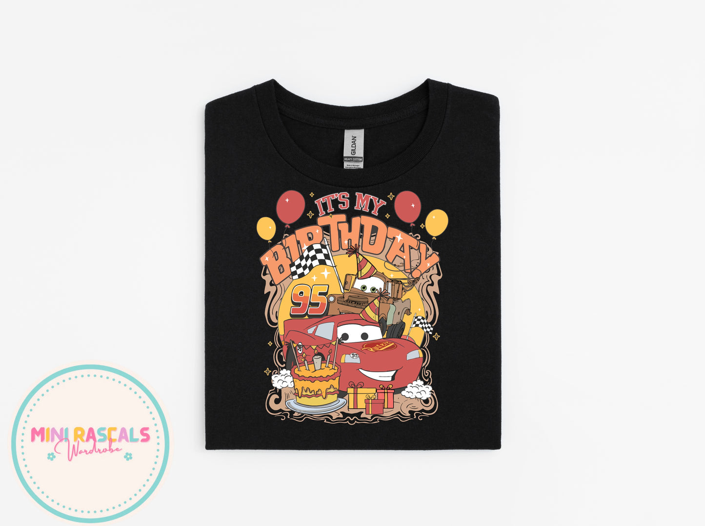Disney Cars Lightning McQueen & Mater Birthday T-Shirt | Kids Unisex Top