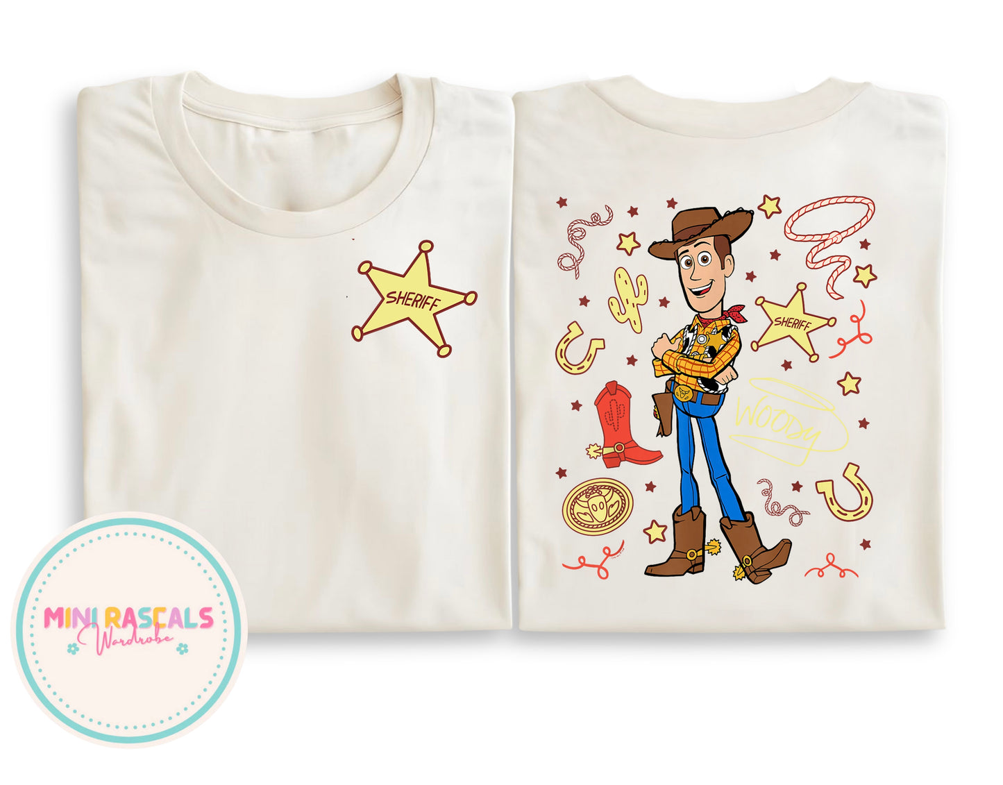 Sheriff Woody Toy Story Inspired Double Sided T-Shirt | Kids Character Tee