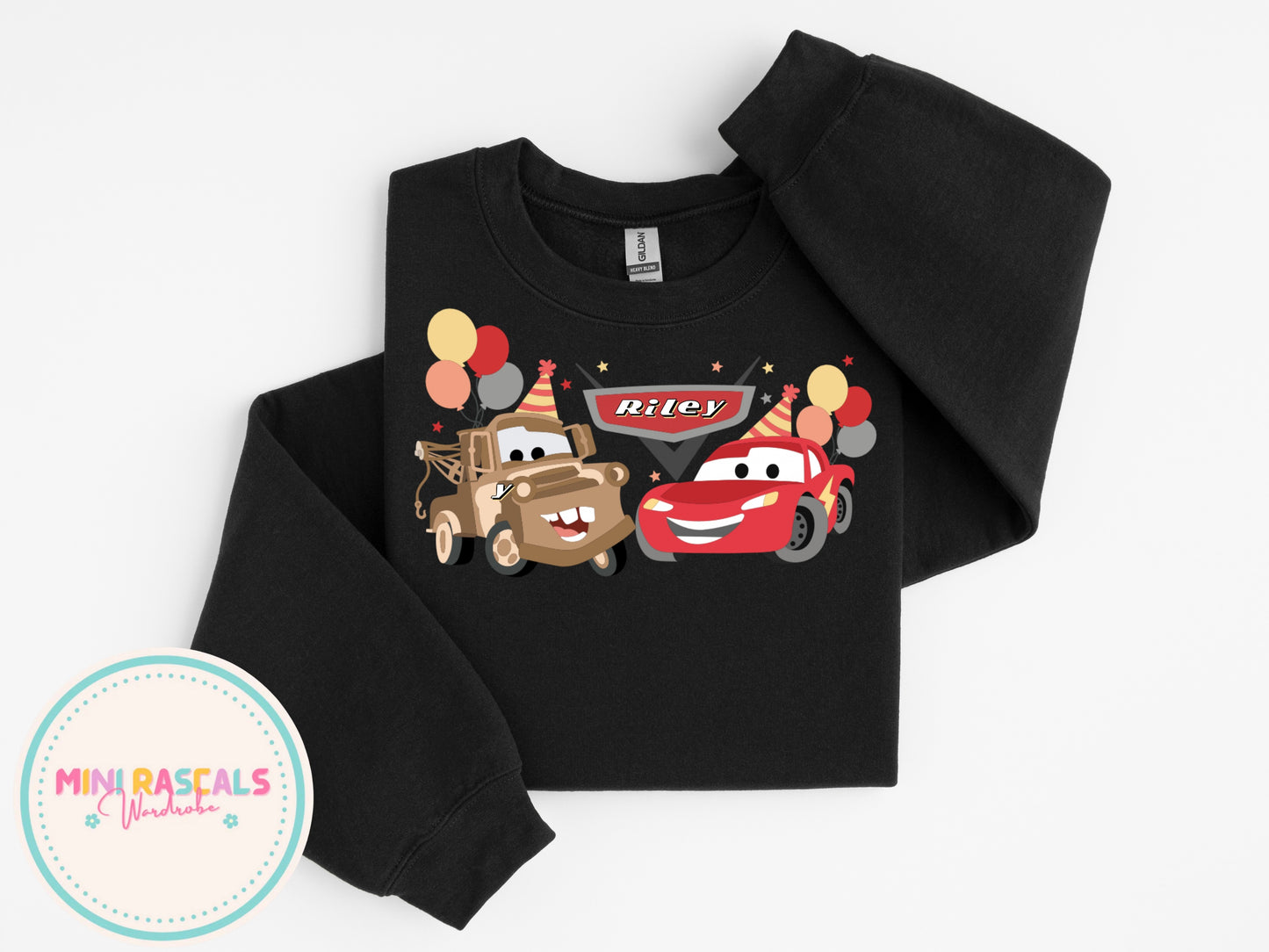 Personalised McQueen & Mater Birthday Children's T-Shirt or Sweatshirt