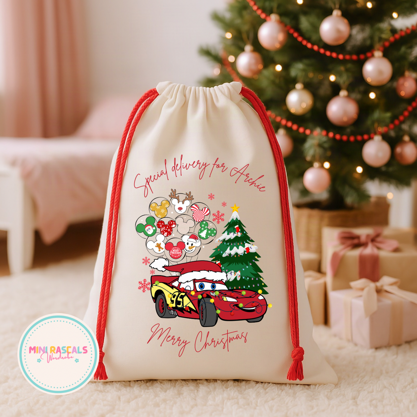 Personalised Lightning McQueen Christmas Sack