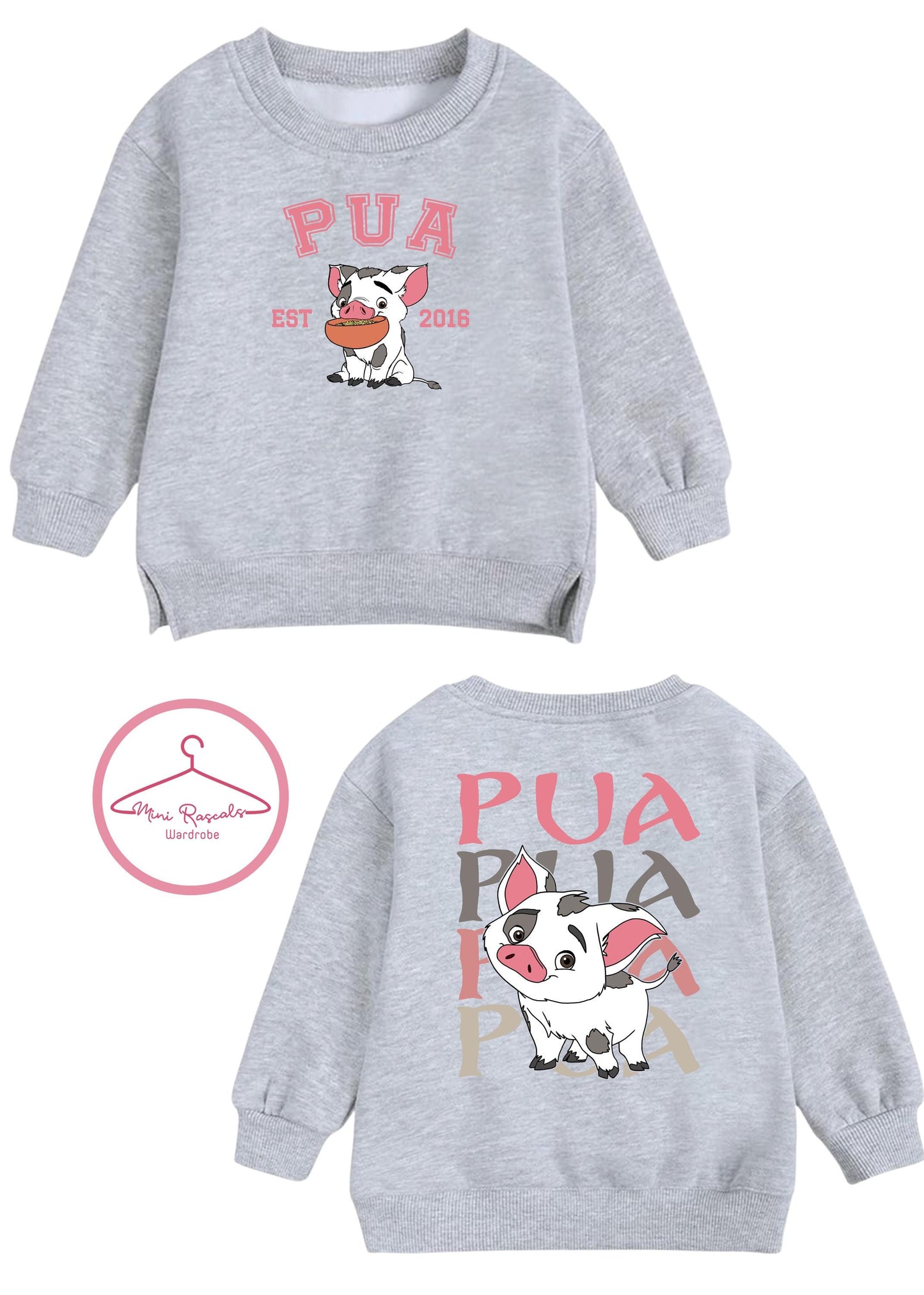 Personalised Maui, Moana, Mei Mei & Pua Sweatshirts for Kids – Toddler Disney-Inspired Kids Sweatshirt