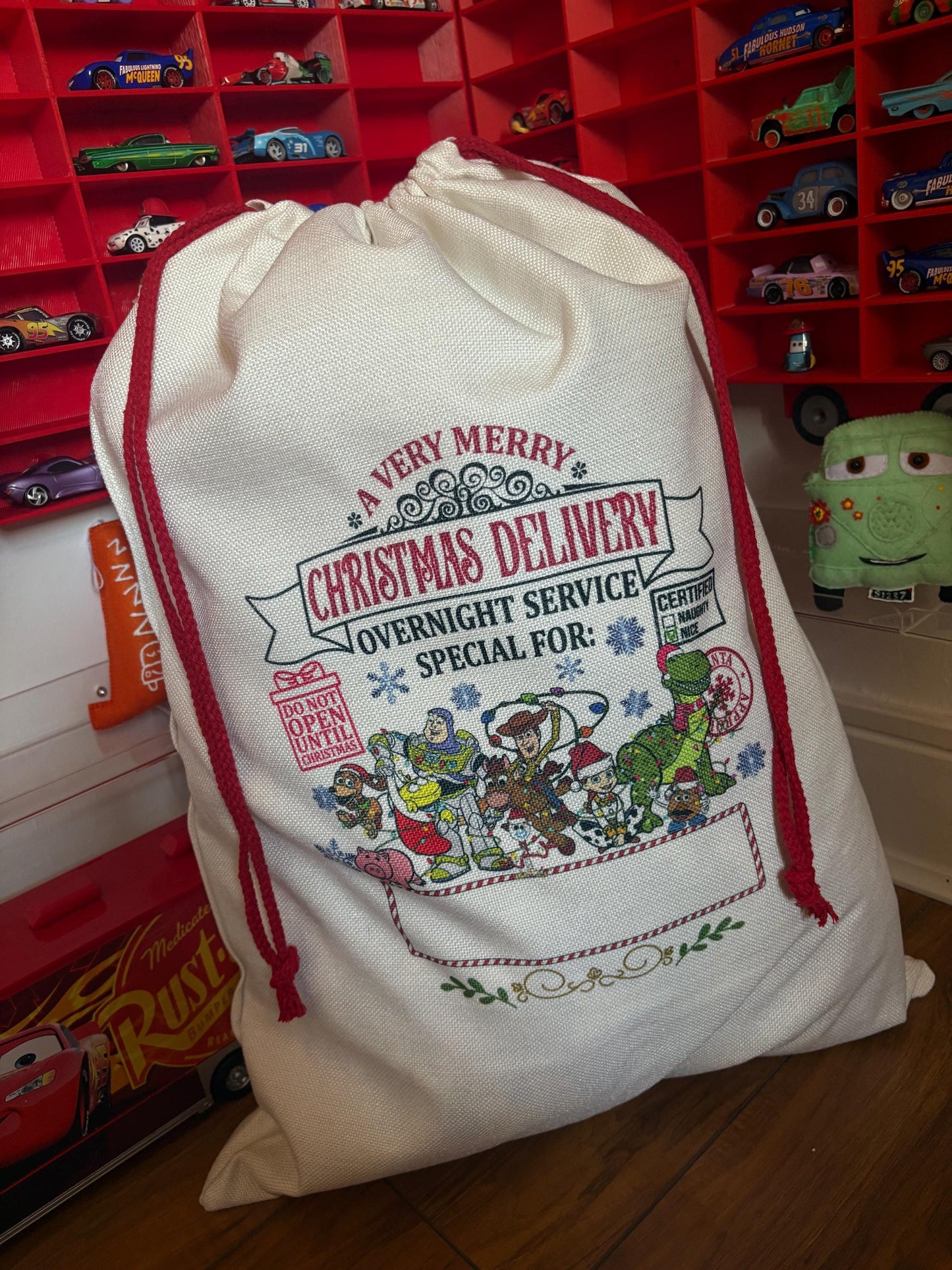 Personalised Christmas Sack - Toy Story - every sack comes with a matching bauble