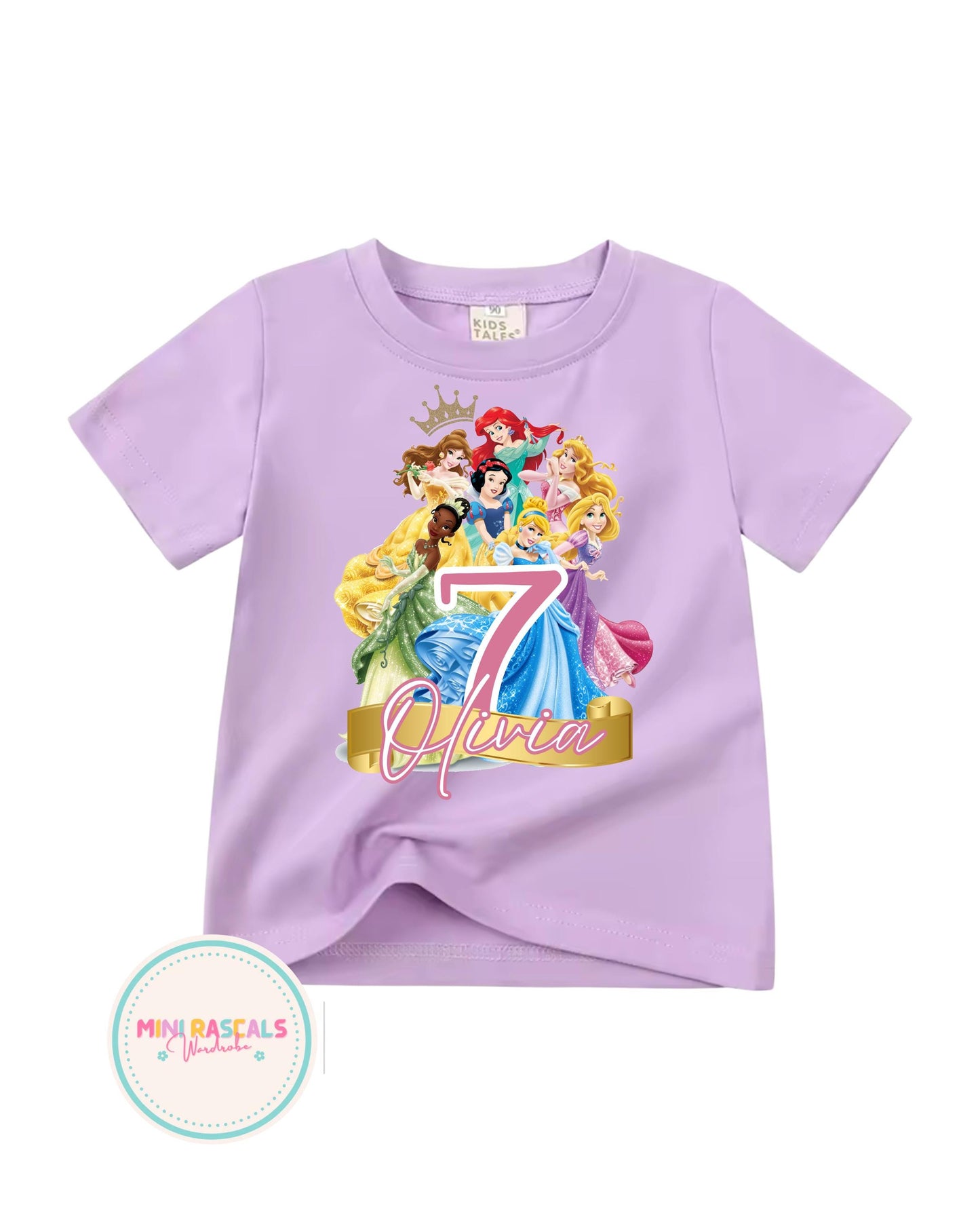 Personalised Princess Birthday T-Shirt & Sweatshirt | Custom Name Kids Birthday Princess Outfit | Disney Inspired