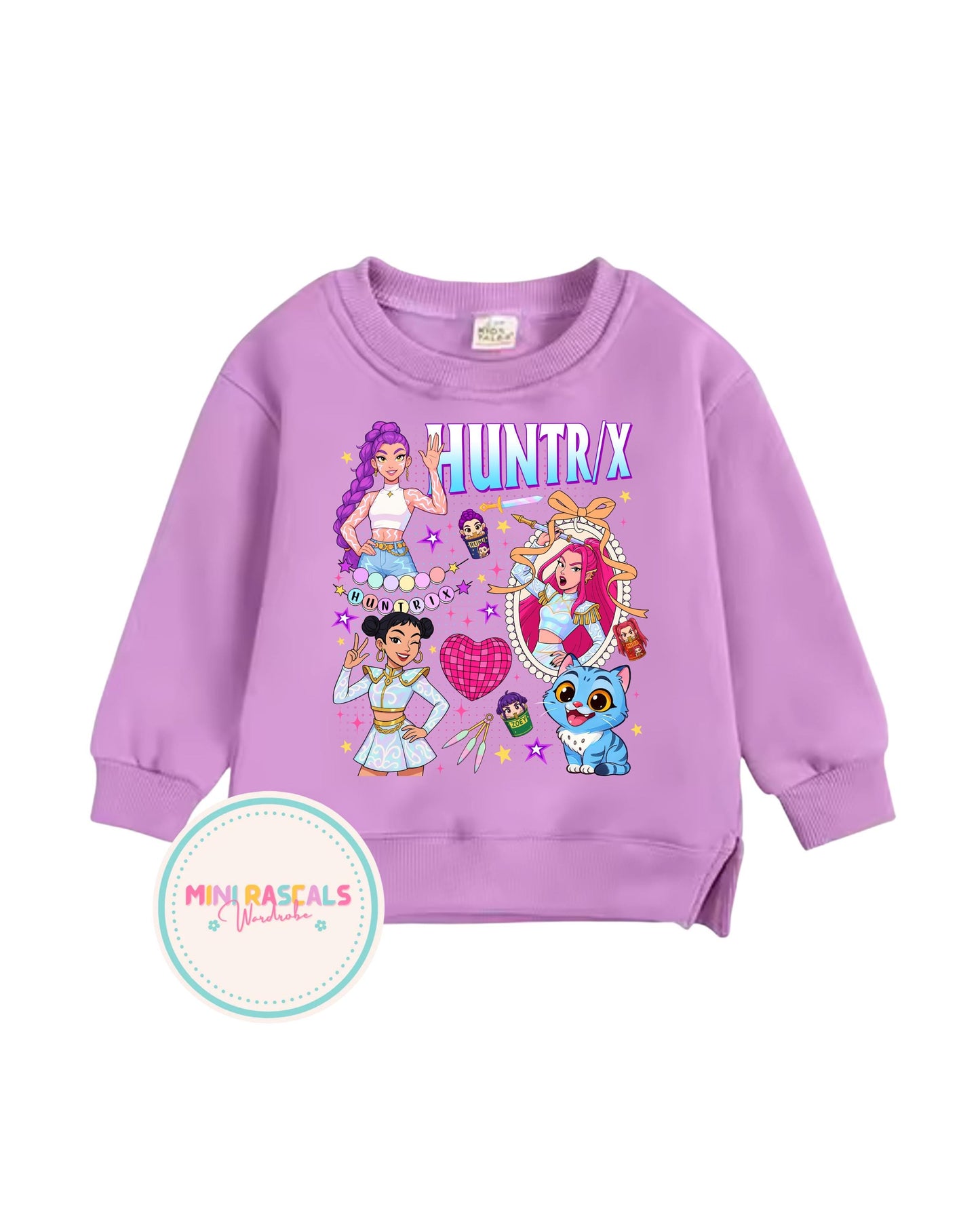 KPOP Demon Hunters Pink Design Kids T-Shirt & Sweatshirt | Girls Graphic Top | Huntrxx Kids