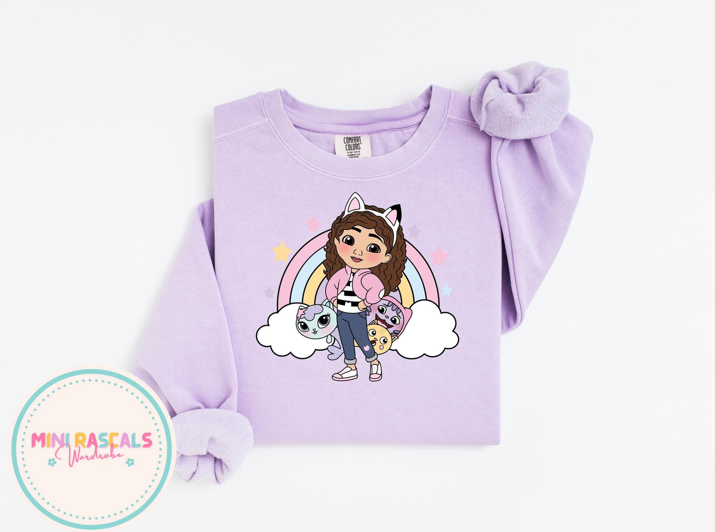 Gabby's Dollhouse Rainbow Kids T-Shirt & Sweatshirt | Girls Cartoon Graphic Top | Colourful Kids Outfit
