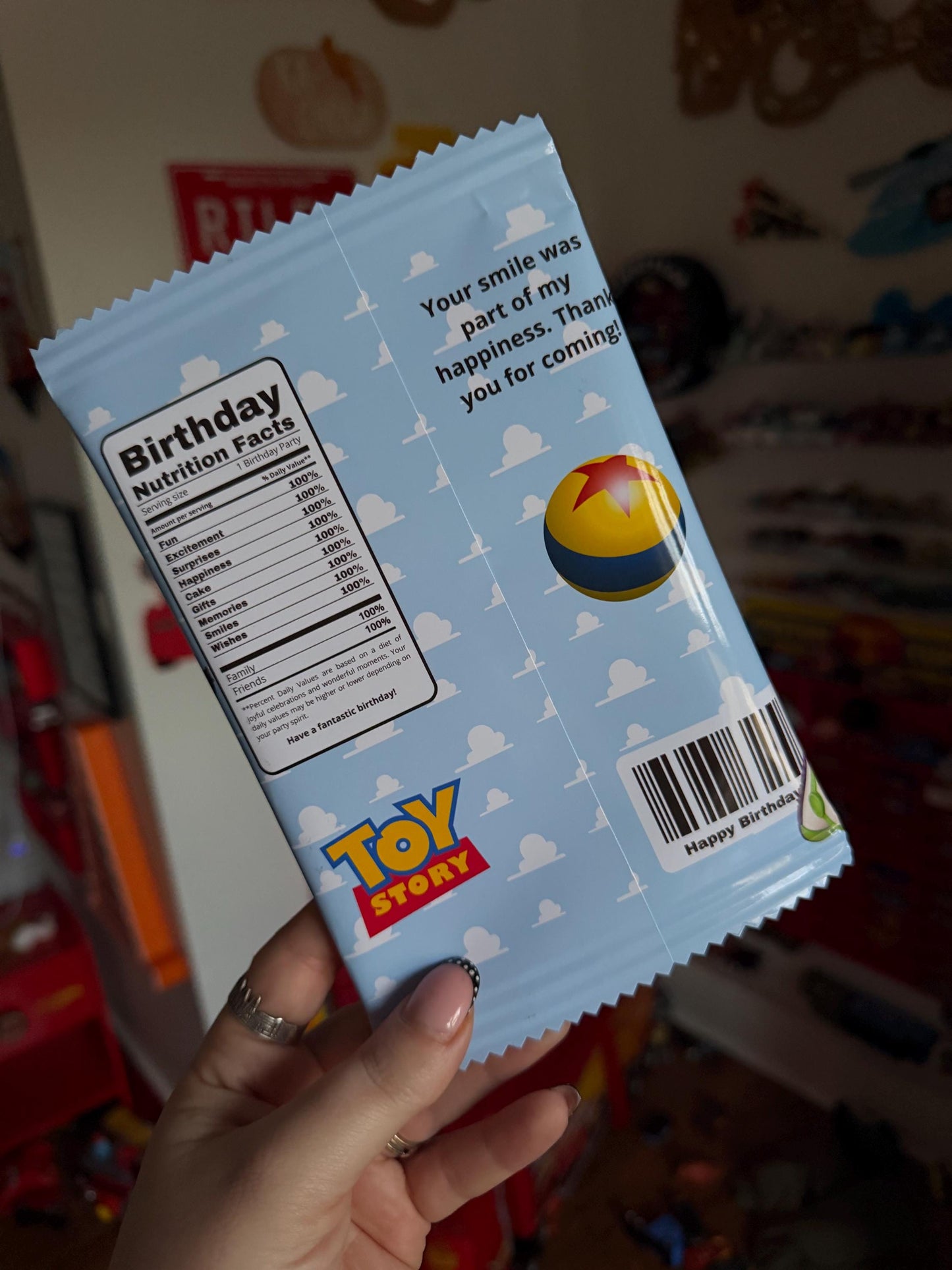Disney Cars Toy Story Birthday Party Favor Crisp packet- Birthday treat, personalised gift, party favour