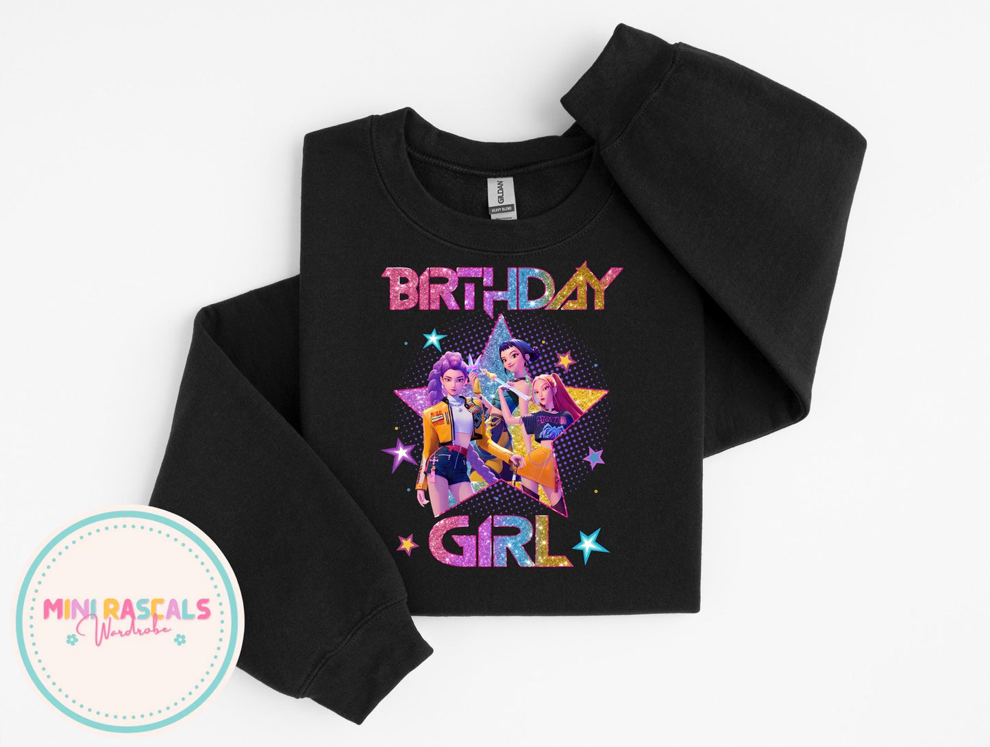 KPOP Demon Hunters Birthday Girl T-Shirt | Cute Kids Birthday Tee | Huntrix Star Graphic Top