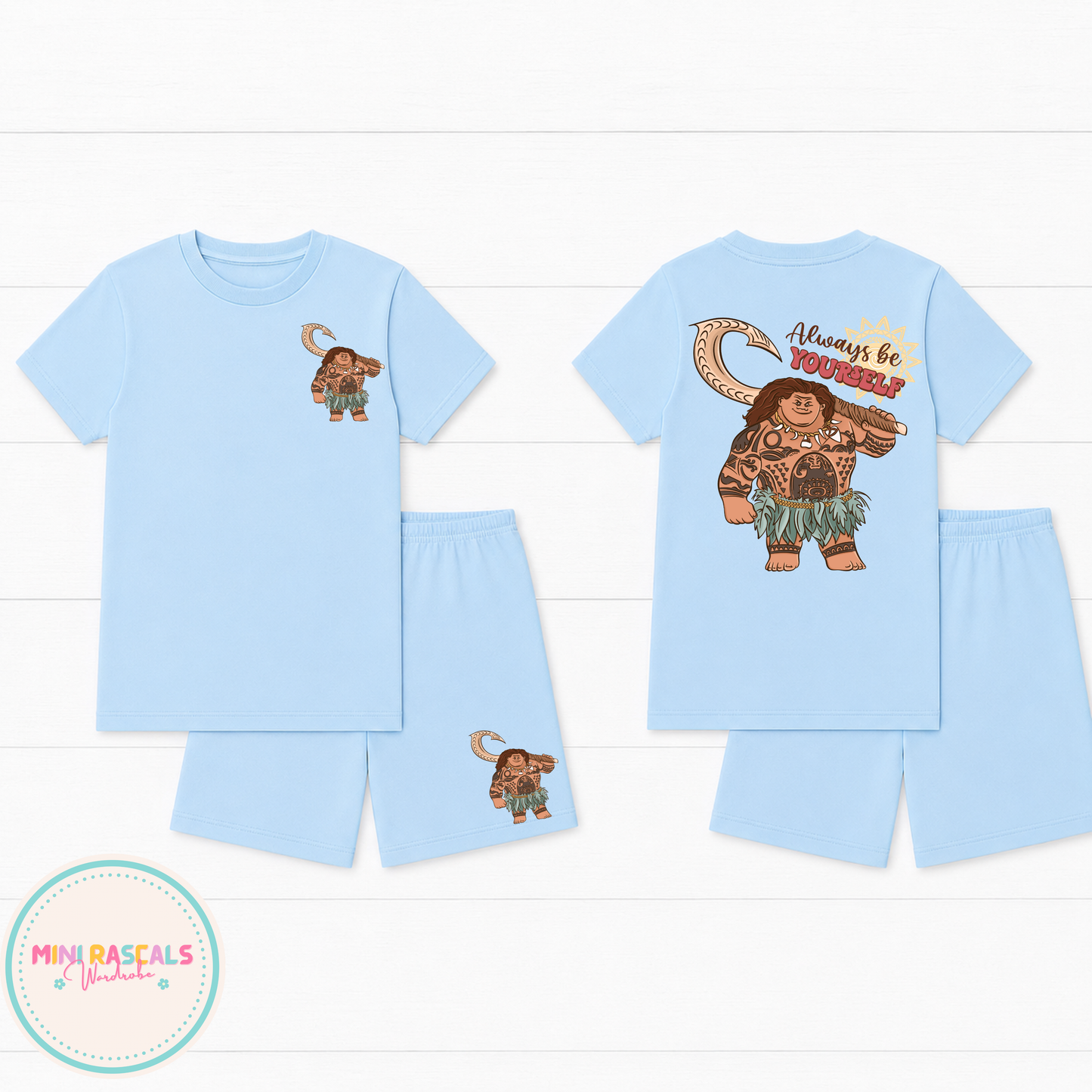 Disney Maui Moana 'Always Be Yourself' T-Shirt & Short Set | Kids Summer Outfit