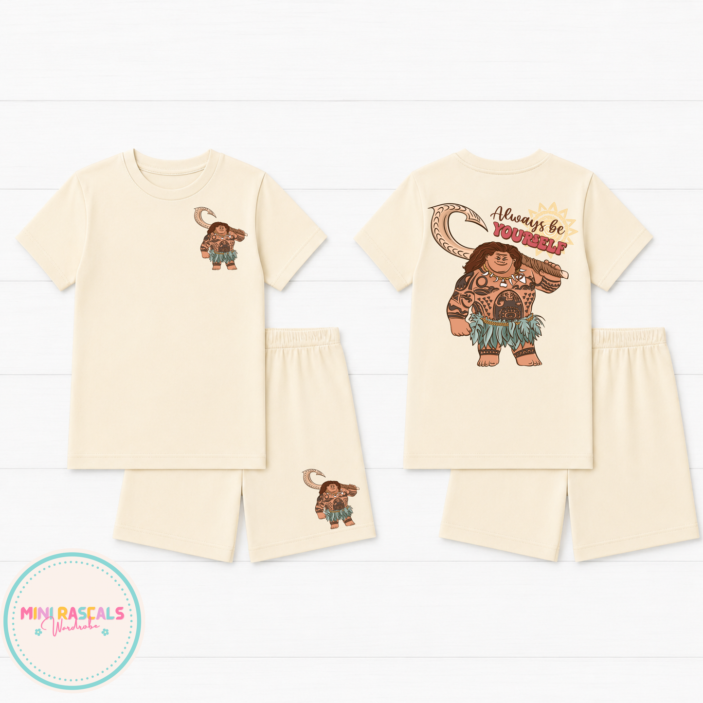Disney Maui Moana 'Always Be Yourself' T-Shirt & Short Set | Kids Summer Outfit