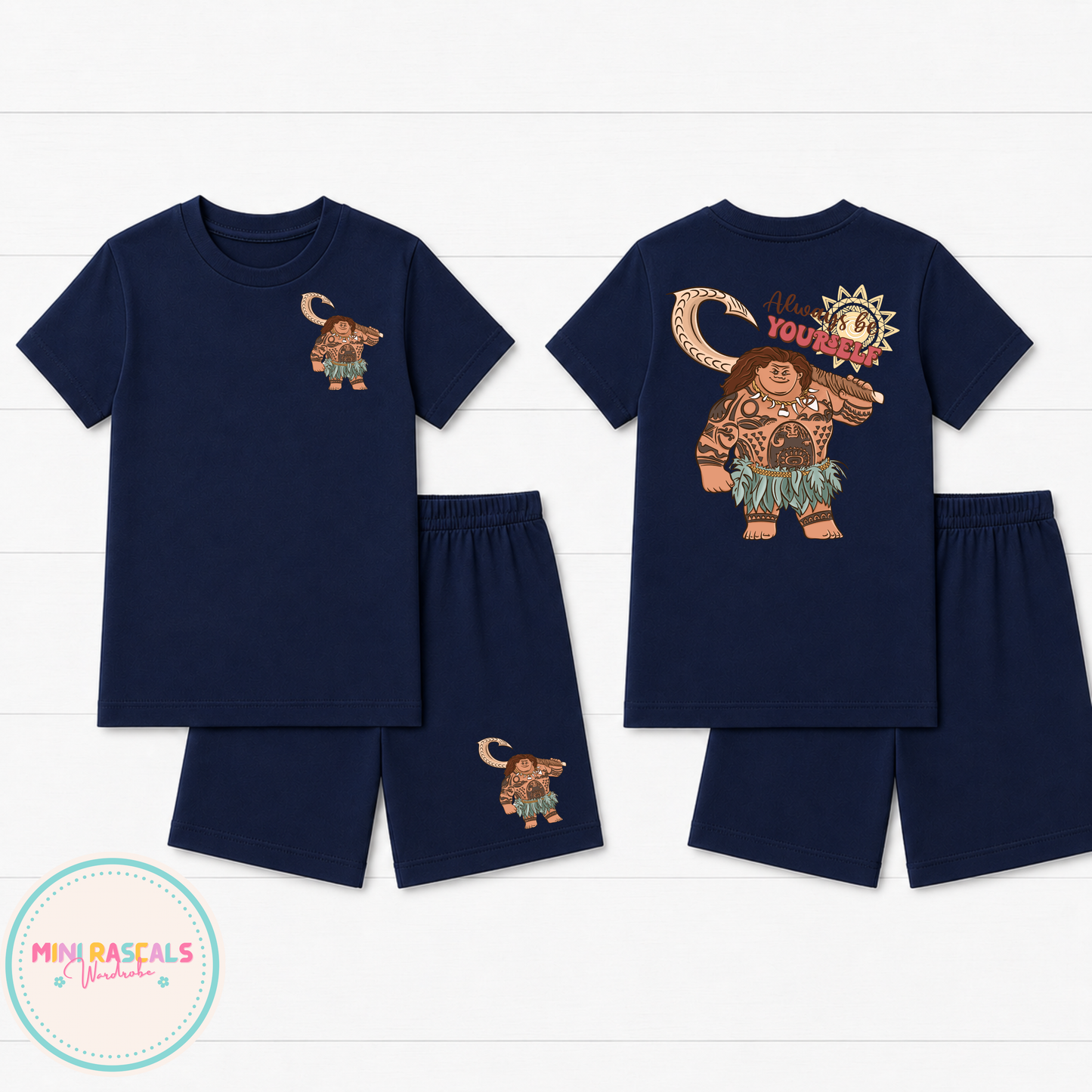 Disney Maui Moana 'Always Be Yourself' T-Shirt & Short Set | Kids Summer Outfit