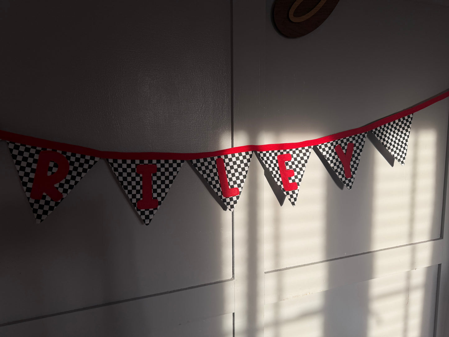 Personalised Chequered Name Banner