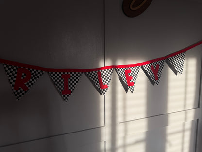 Personalised Chequered Name Banner