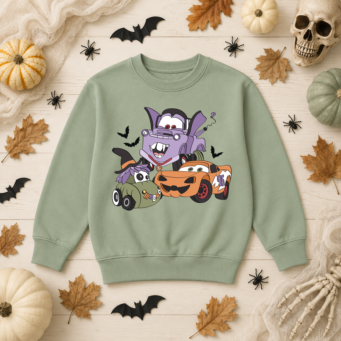 Lightning McQueen & Mater Halloween T-Shirt & Sweatshirt | Kids Halloween Costume Top | Mini Rascals