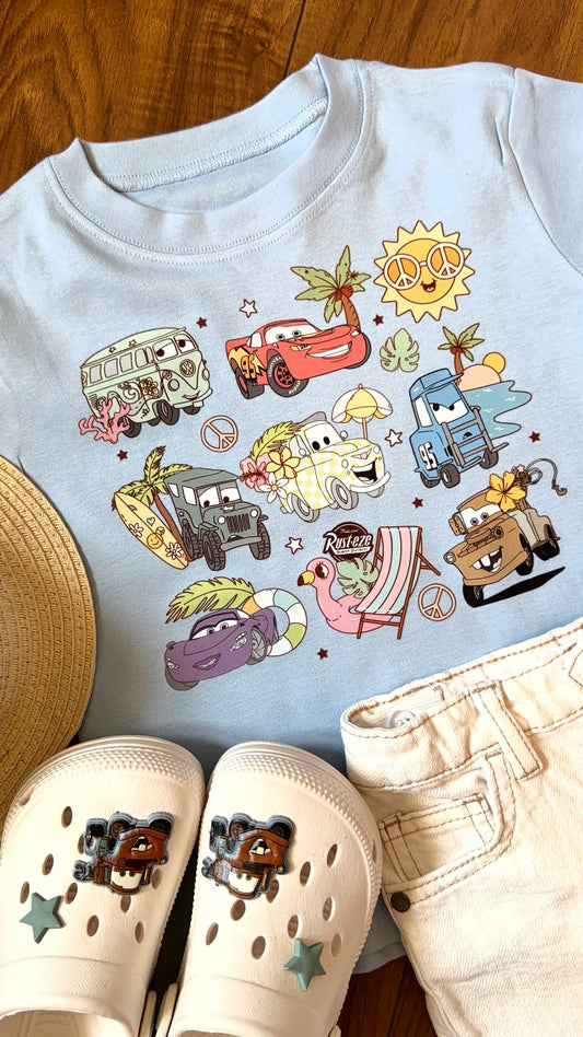 Disney Cars Lightning McQueen & Friends Summer Beach T-Shirt