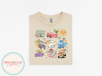 Disney Cars Lightning McQueen & Friends Summer Beach T-Shirt