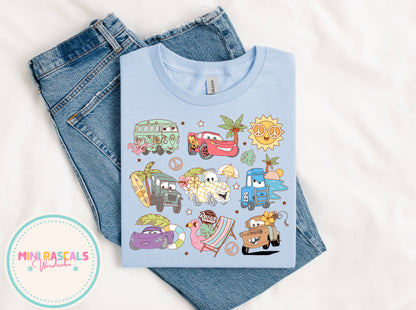 Disney Cars Lightning McQueen & Friends Summer Beach T-Shirt