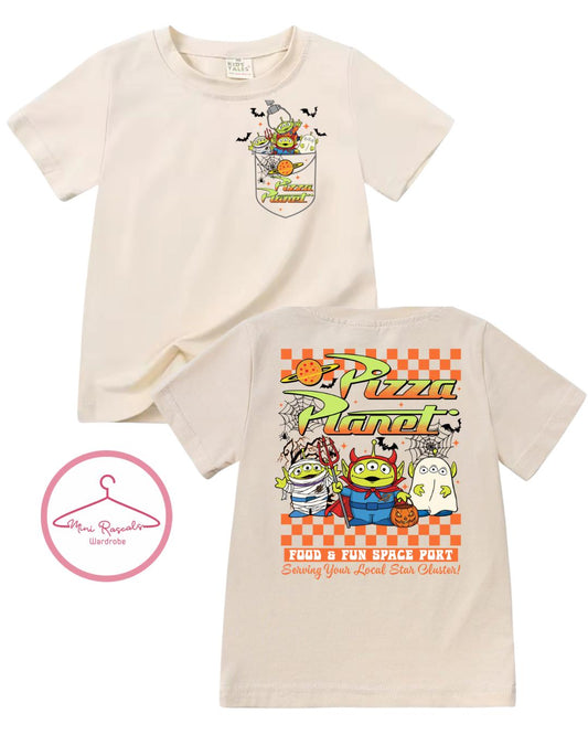 Pizza Planet Halloween Toy Story Alien Kids T-Shirt