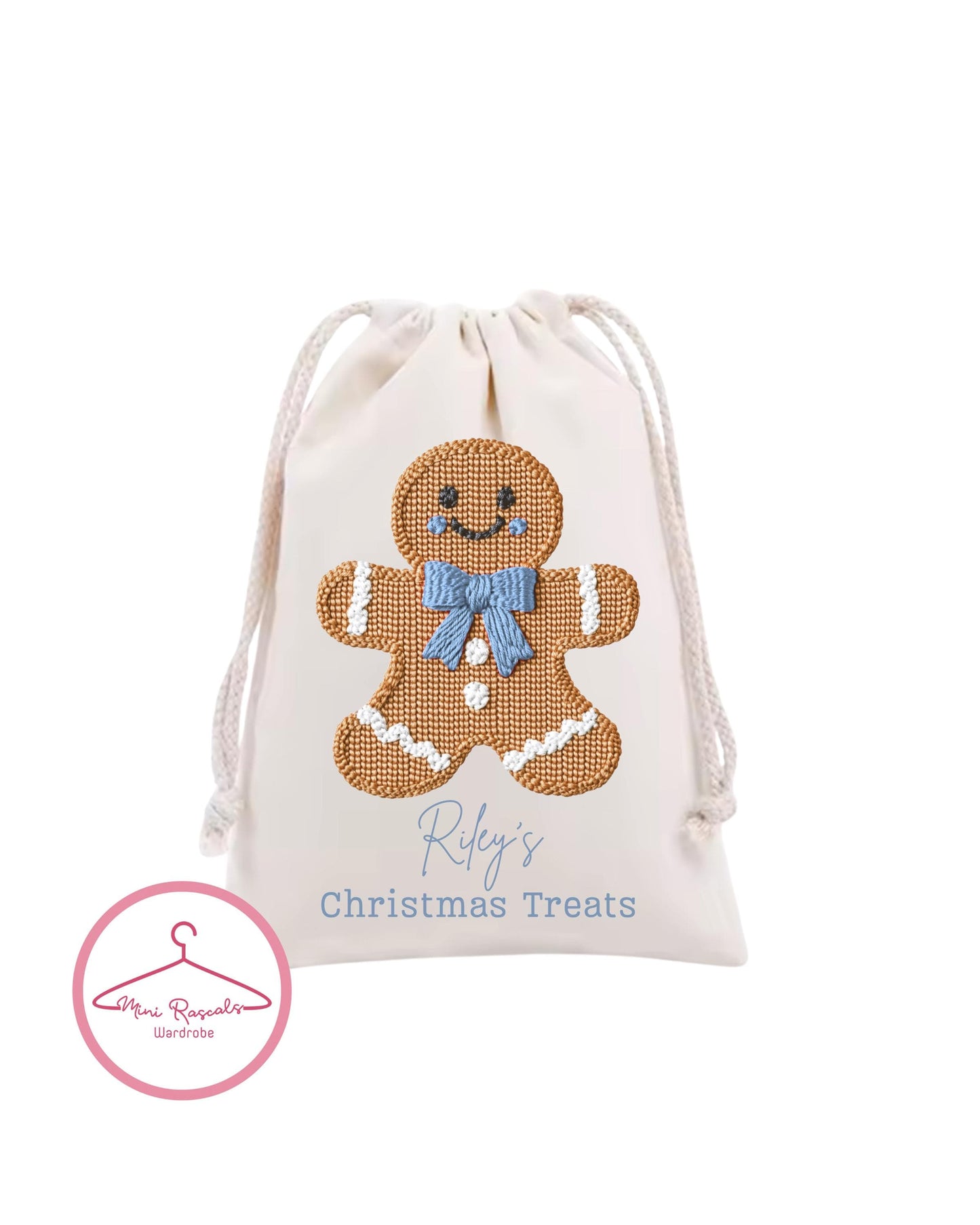 Personalised Gingerbread Christmas Treat Bag