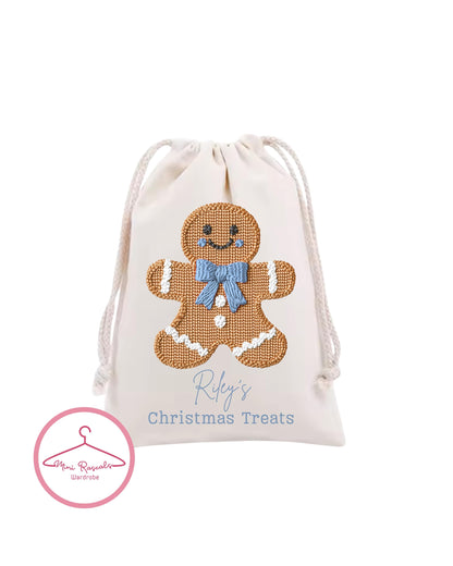 Personalised Gingerbread Christmas Treat Bag