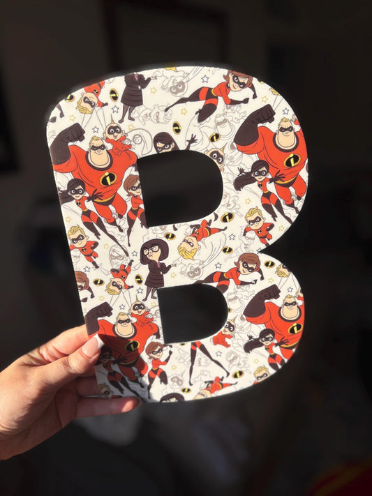 Personalised Acrylic Letters Initials – The Incredibles, Disney, Theme Nursery & Bedroom Decor