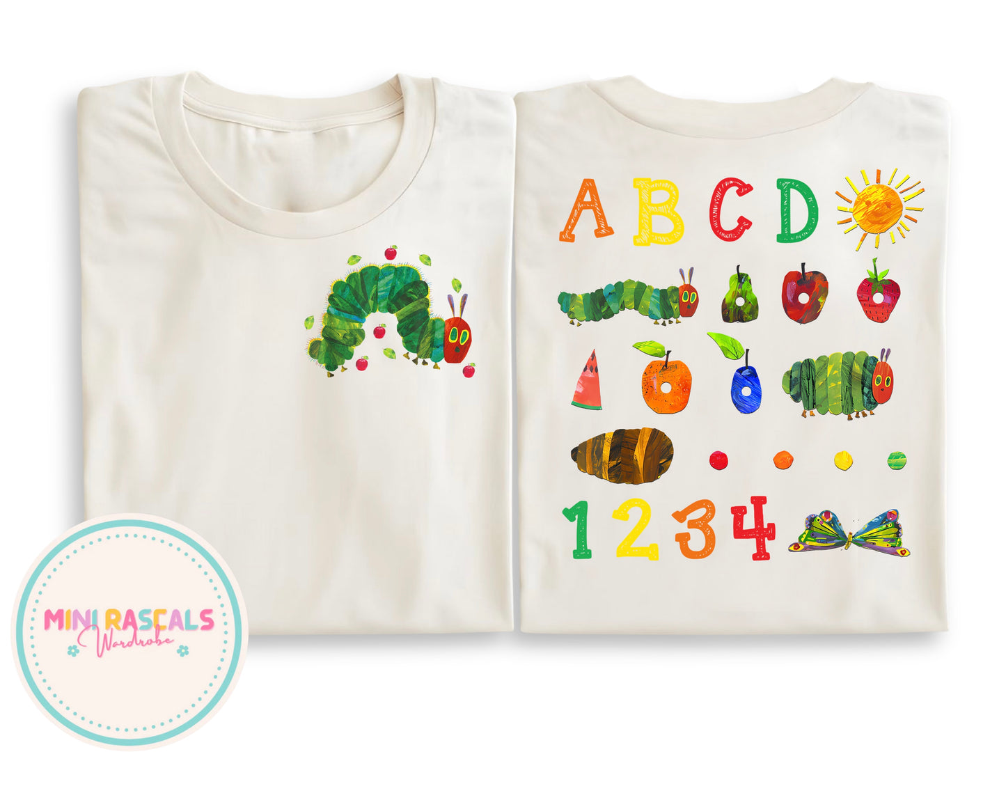 The Very Hungry Caterpillar T-Shirt | Alphabet & Numbers Kids Tee