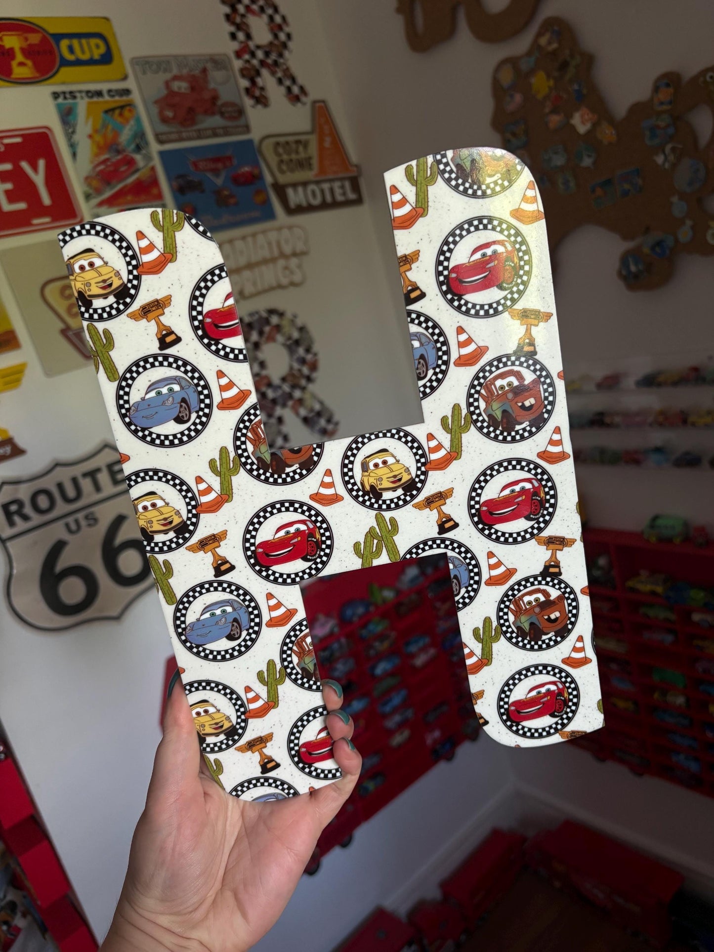 Personalised Acrylic Letters Initials – Lightning McQueen Cars Bedroom Decor - available in A4 or A5