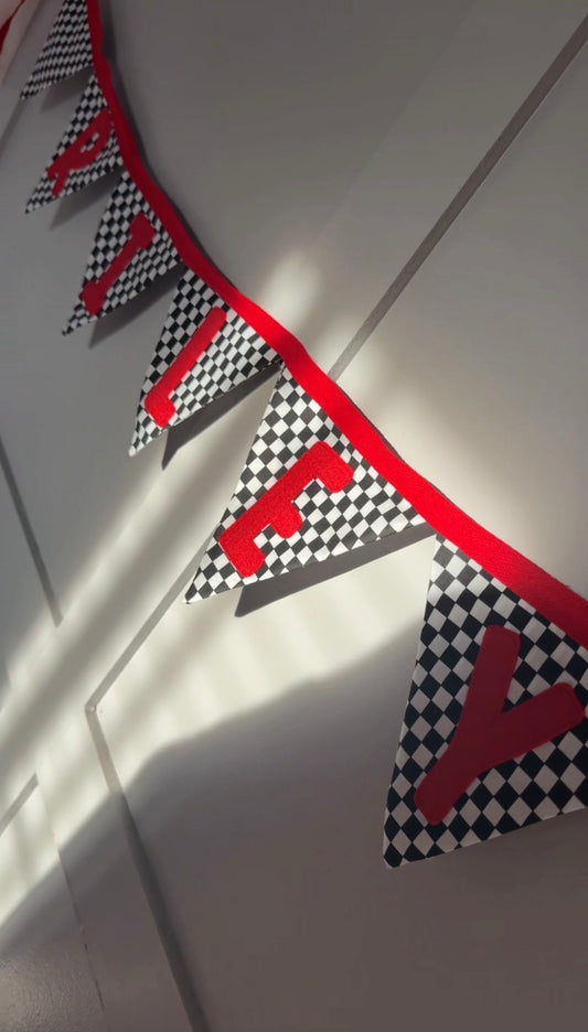 Personalised Chequered Name Banner