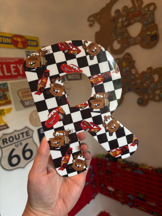 Personalised Acrylic Letters Initials – Lightning McQueen Cars Bedroom Decor - available in A4 or A5