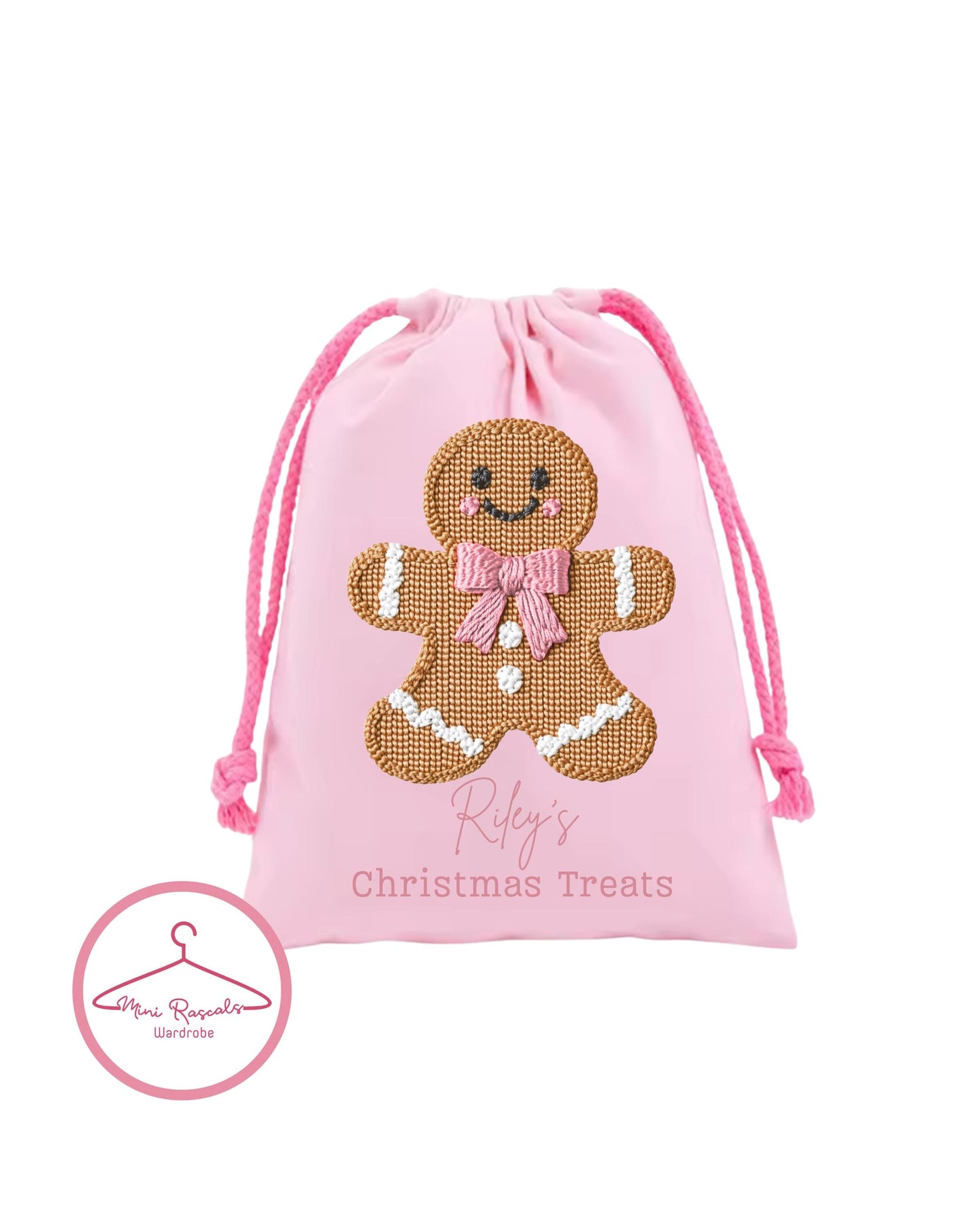 Personalised Gingerbread Christmas Treat Bag
