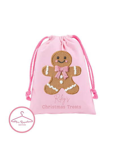 Personalised Gingerbread Christmas Treat Bag