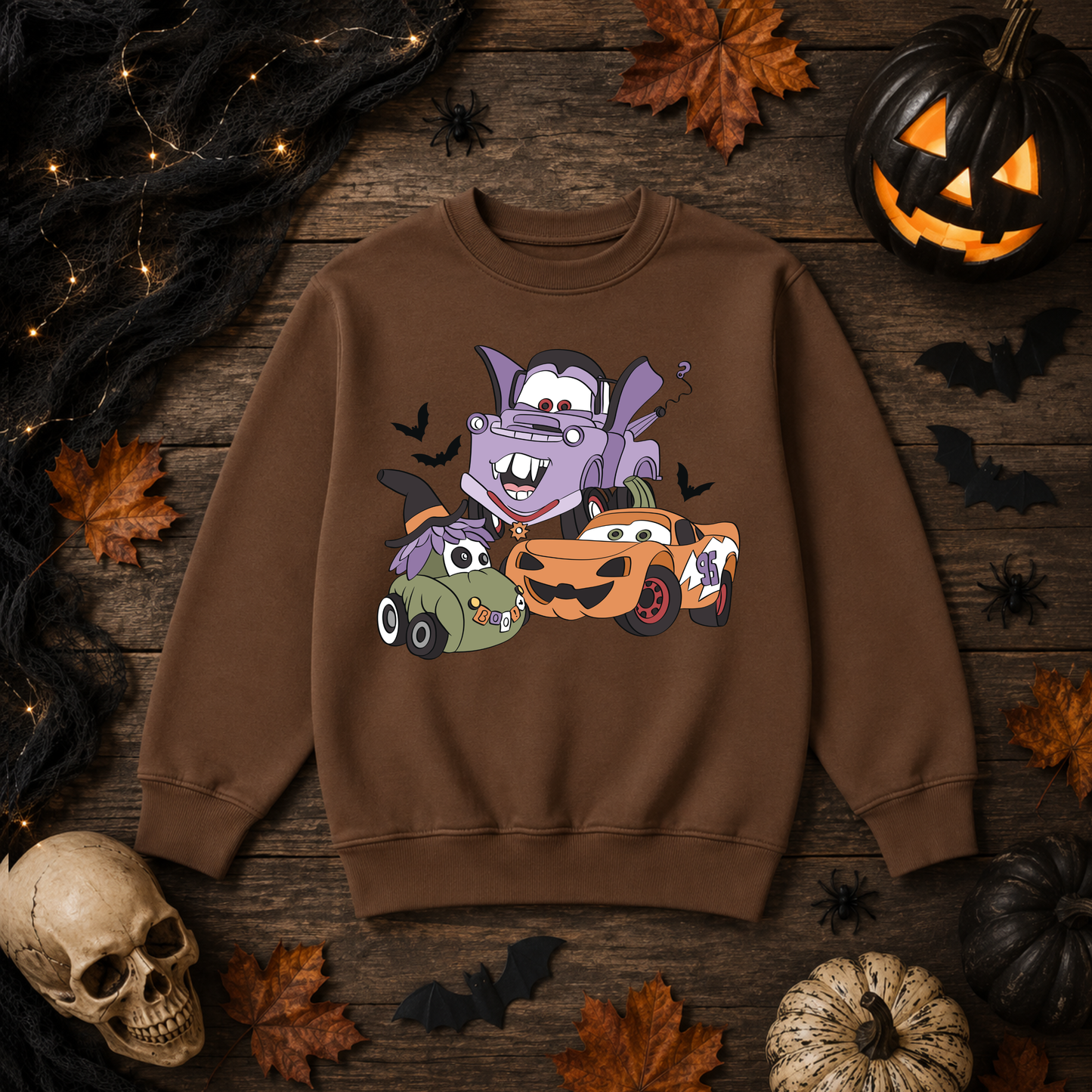 Lightning McQueen & Mater Halloween T-Shirt & Sweatshirt | Kids Halloween Costume Top | Mini Rascals