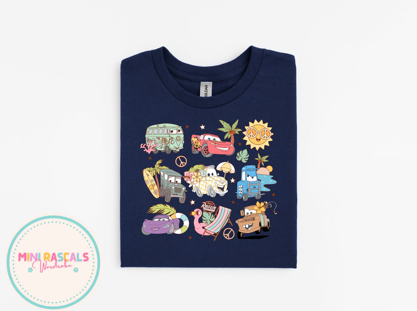 Disney Cars Lightning McQueen & Friends Summer Beach T-Shirt
