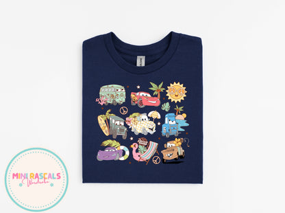 Disney Cars Lightning McQueen & Friends Summer Beach T-Shirt