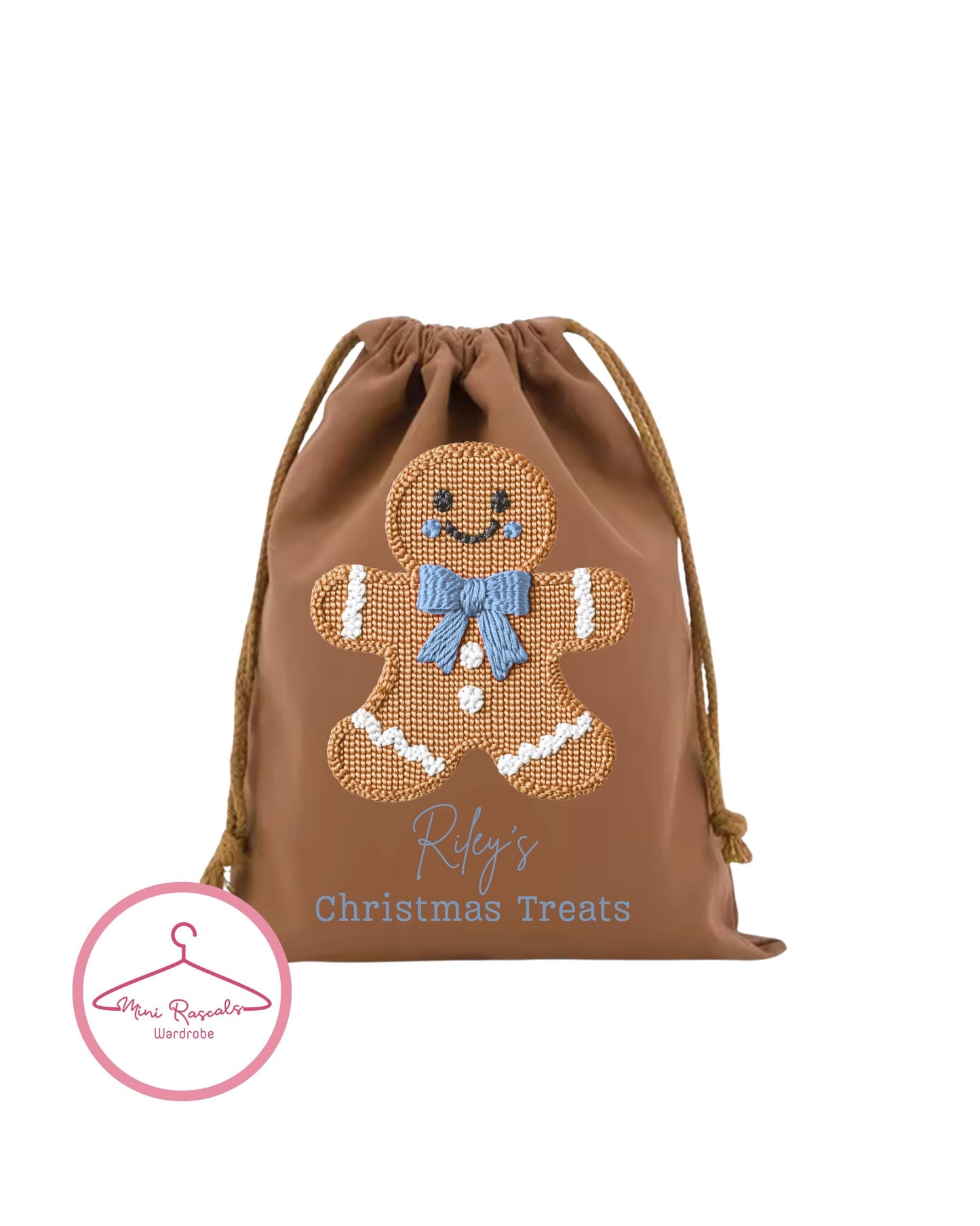 Personalised Gingerbread Christmas Treat Bag
