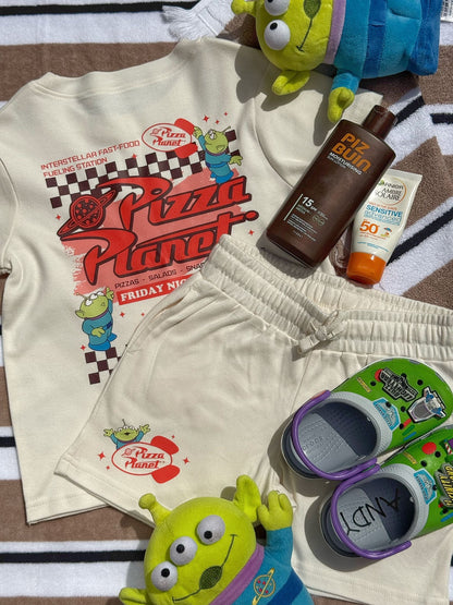 Pizza Planet Alien T-Shirt and Short Set | Kids Toy Story Summer Set