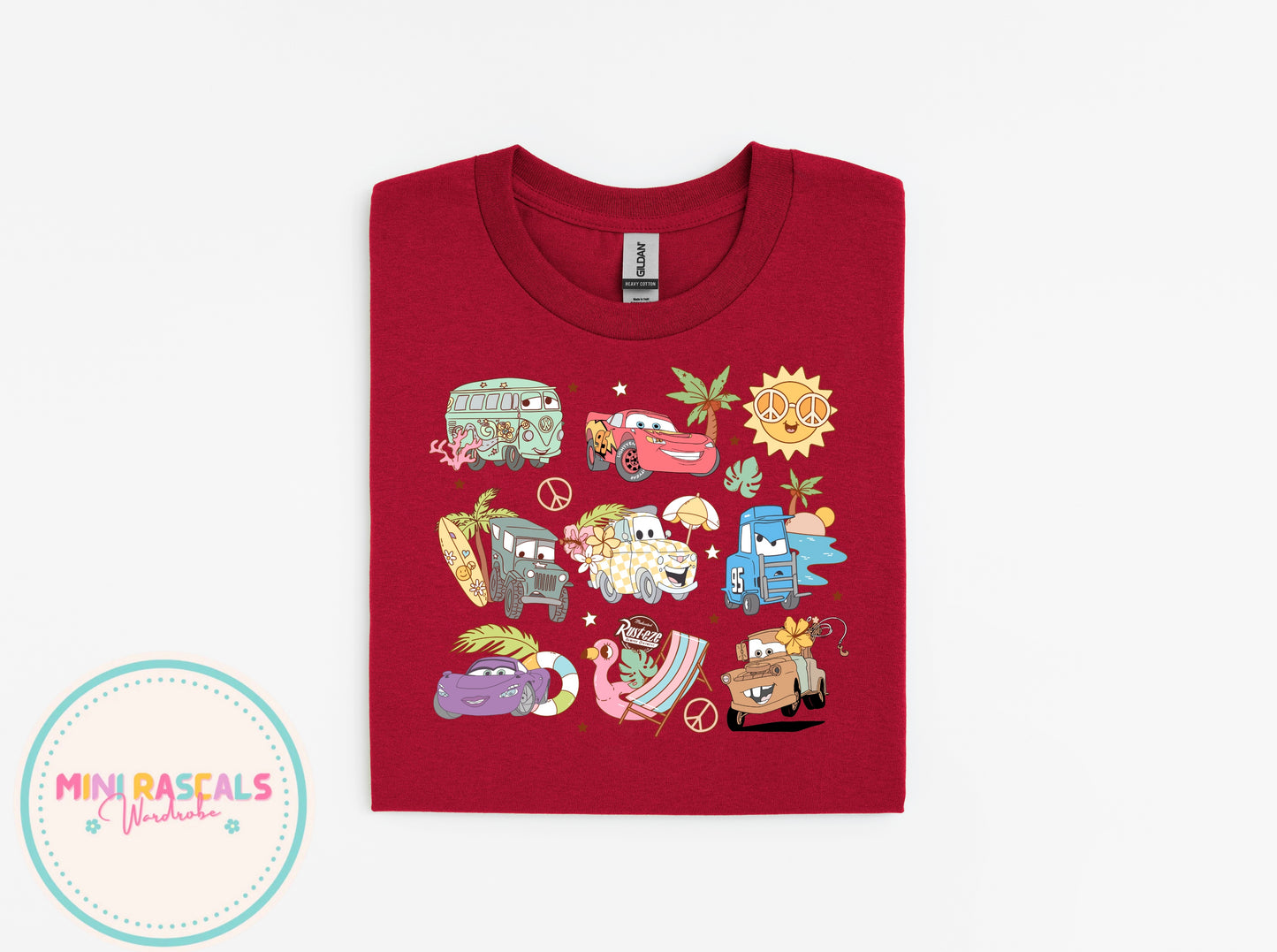 Disney Cars Lightning McQueen & Friends Summer Beach T-Shirt