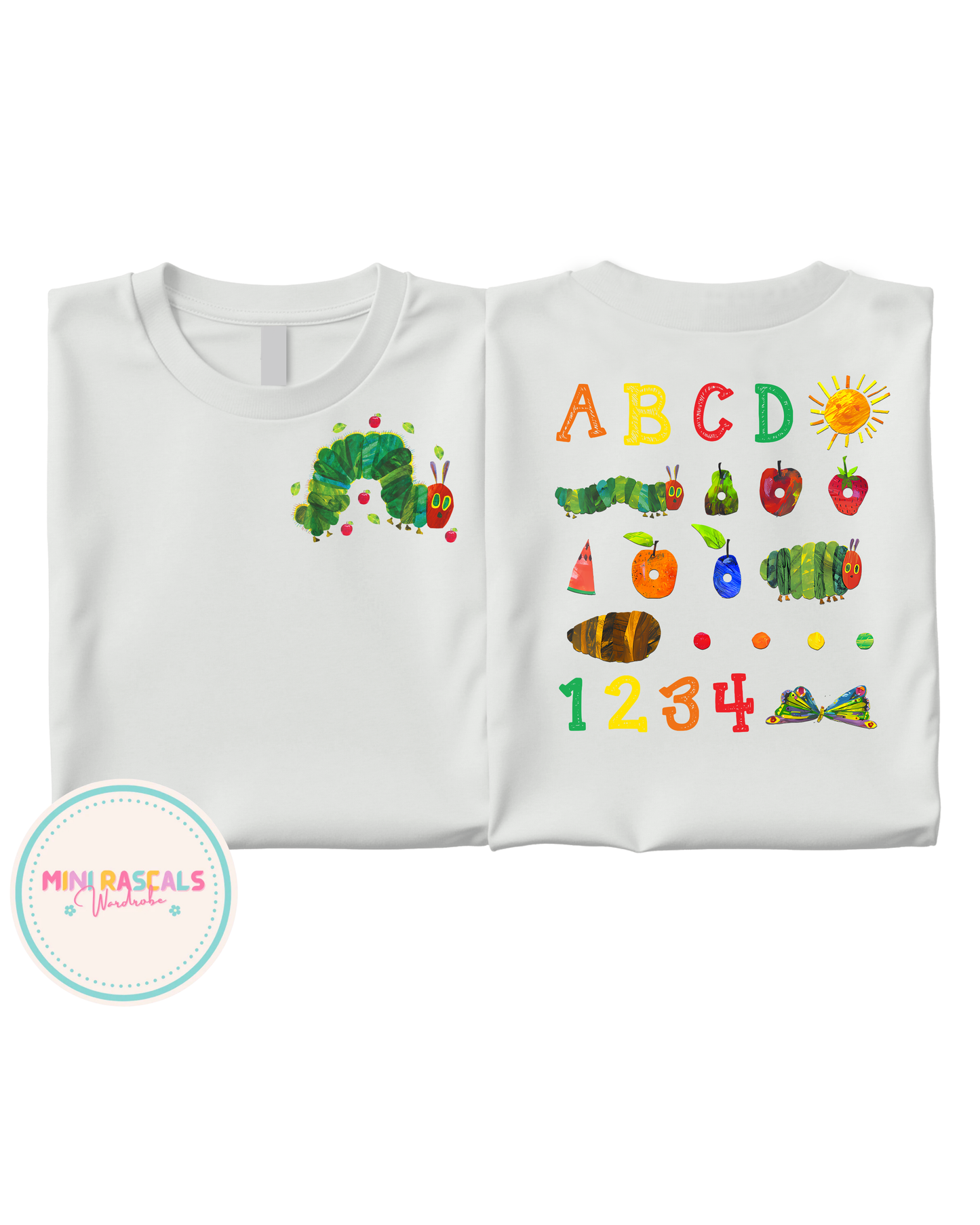 The Very Hungry Caterpillar T-Shirt | Alphabet & Numbers Kids Tee