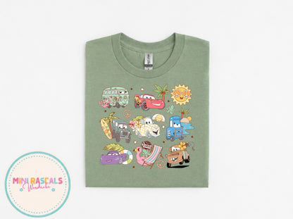 Disney Cars Lightning McQueen & Friends Summer Beach T-Shirt