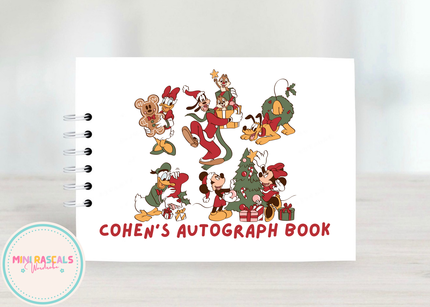 Mickey Mouse Christmas Disney Autograph Book