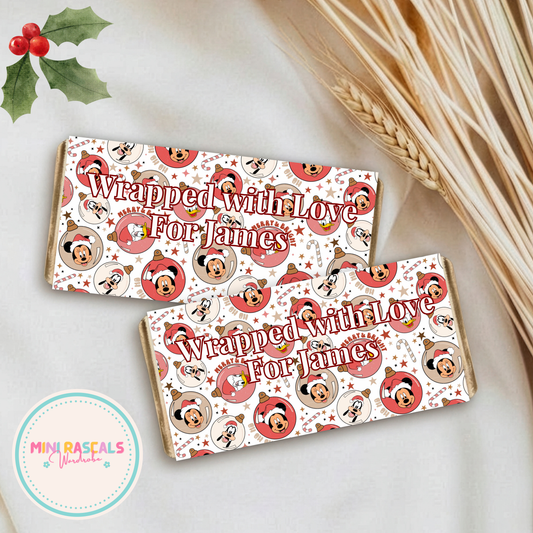 Disney Mickey Mouse & Friends Personalised Christmas Chocolate Bar Wrapper