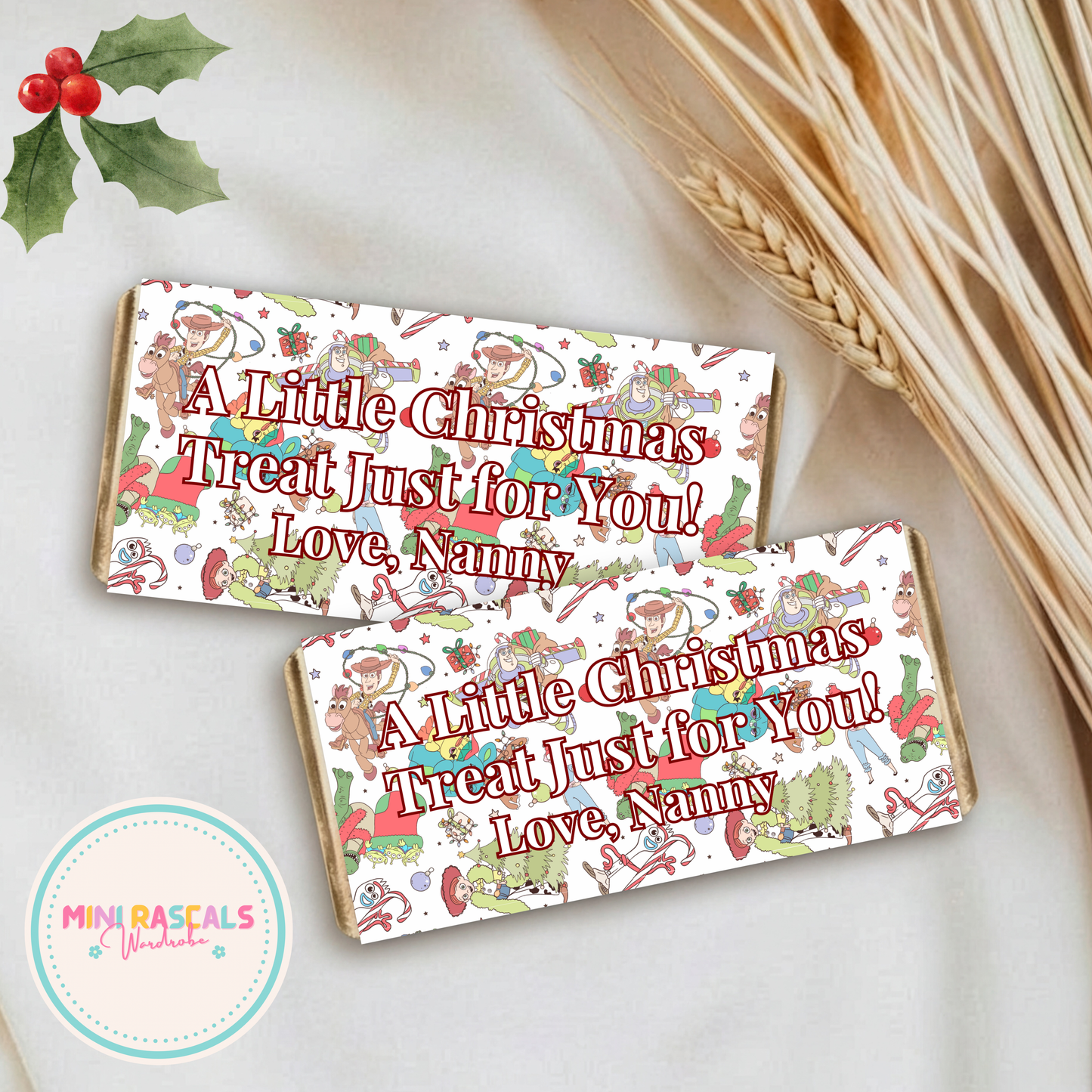 Toy Story Personalised Christmas Chocolate Bar Wrapper