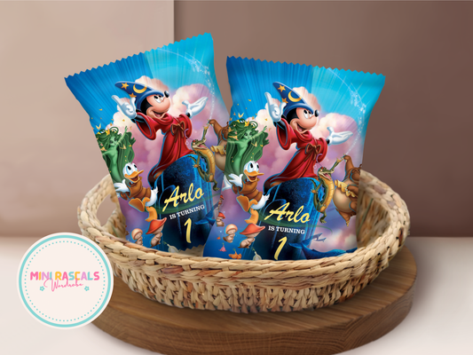 Personalised Mickey Mouse Sorcerer Crisp Packets | Birthday Party Favours