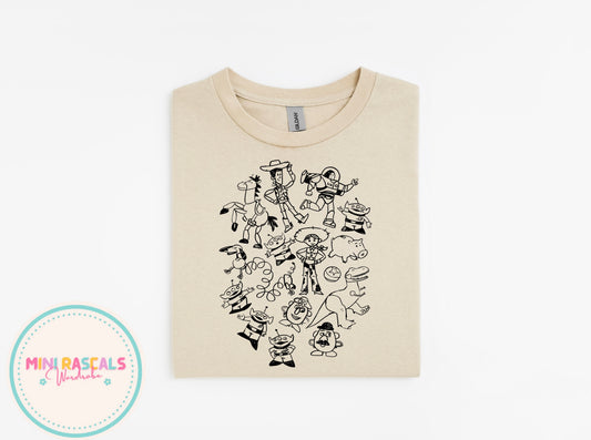 Retro Toy Story Drawing T-Shirt