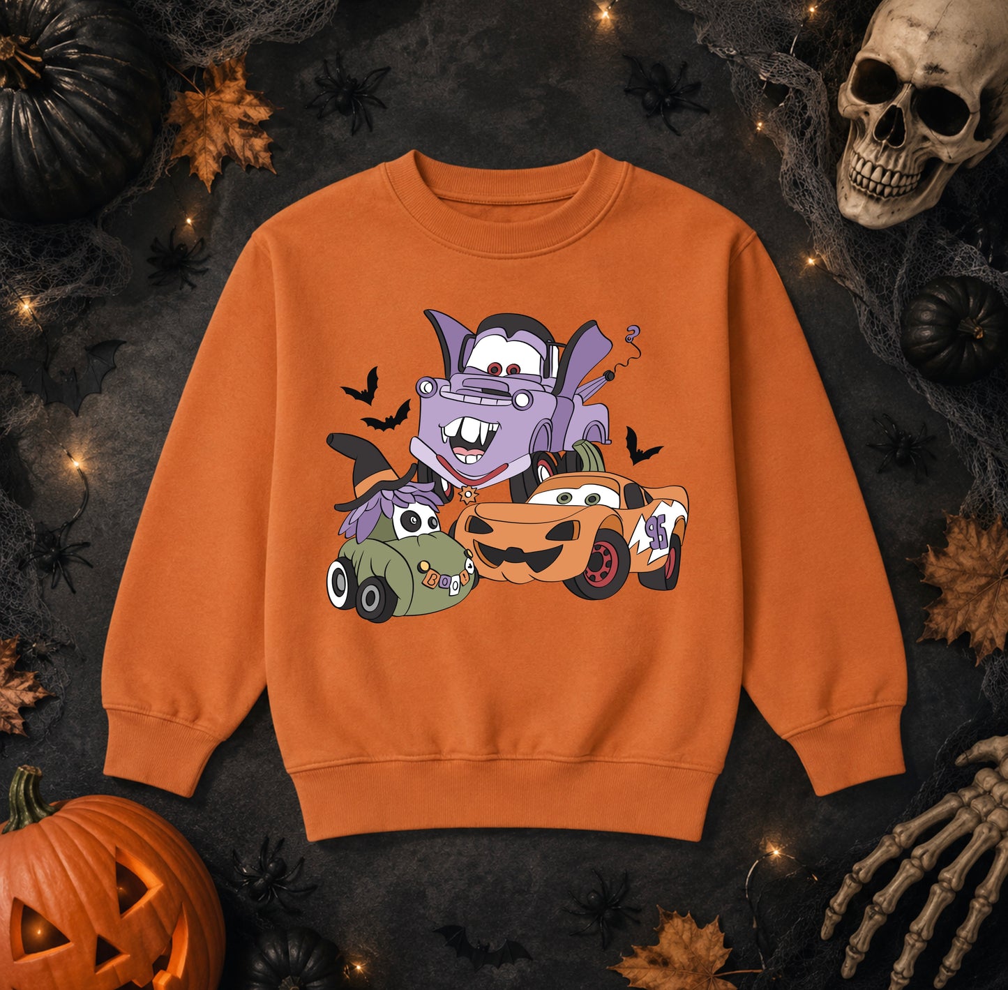 Lightning McQueen & Mater Halloween T-Shirt & Sweatshirt | Kids Halloween Costume Top | Mini Rascals