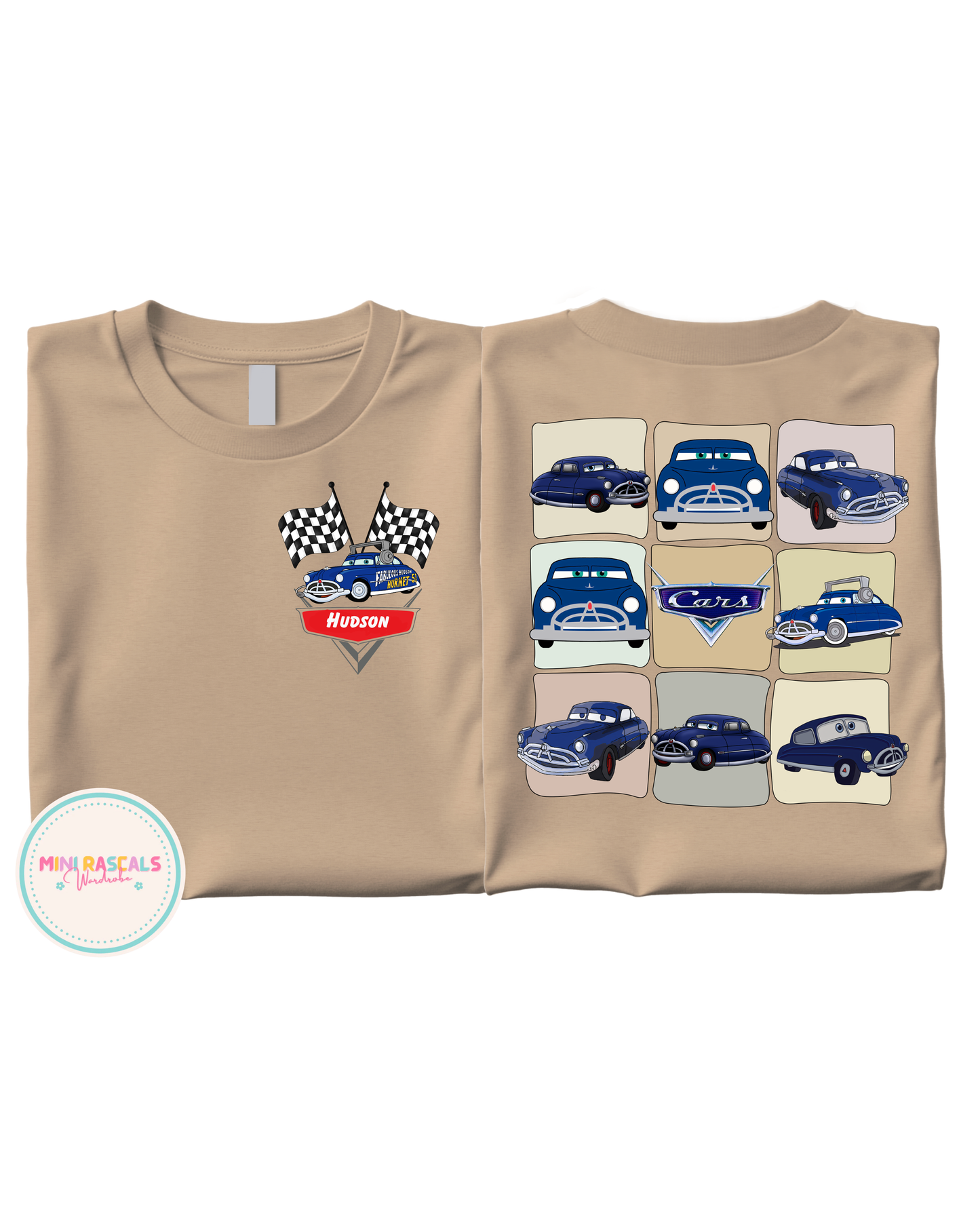 Personalised Doc Hudson Cars T-Shirt | Kids Unisex | Disney Pixar Cars Gift