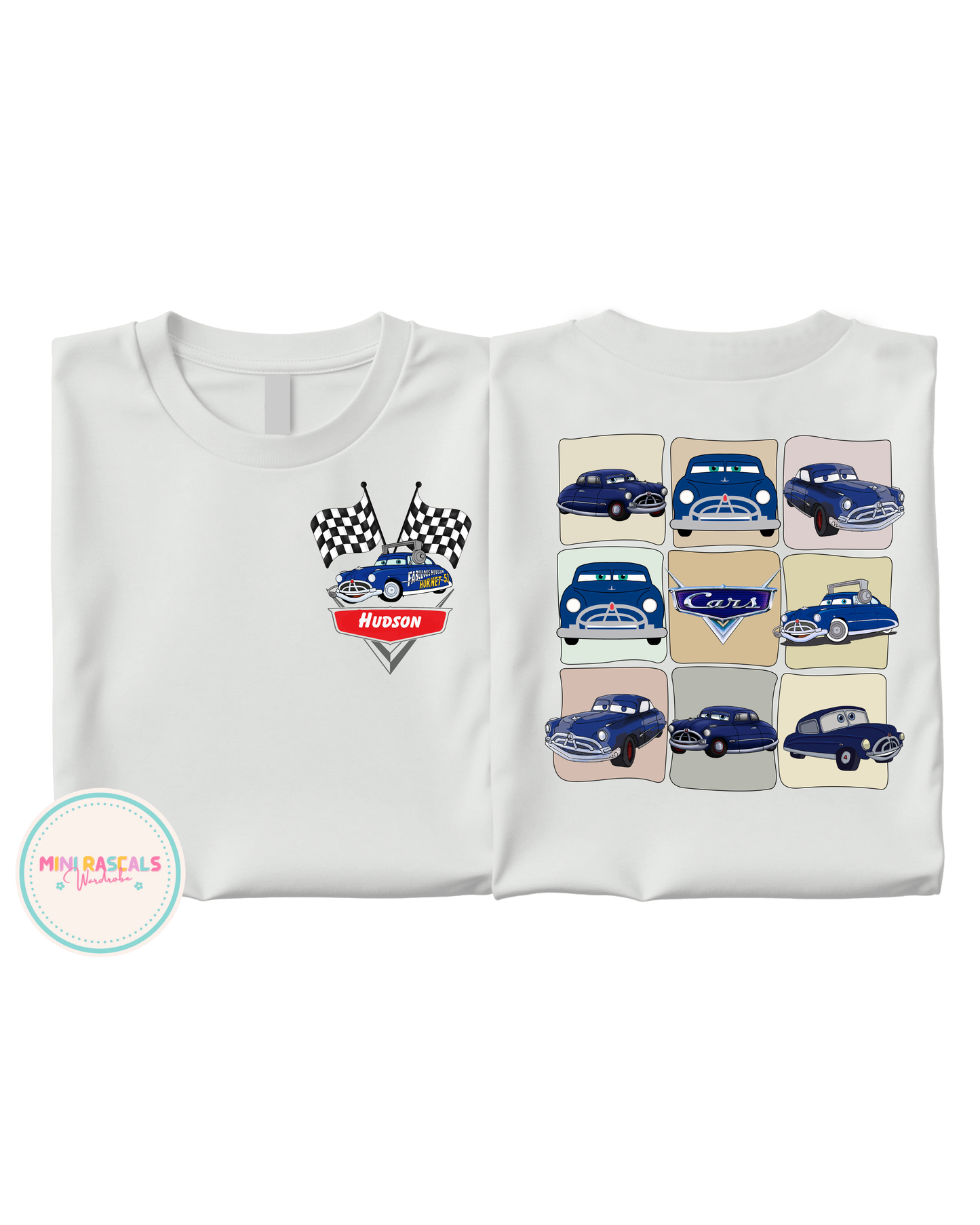 Personalised Doc Hudson Cars T-Shirt | Kids Unisex | Disney Pixar Cars Gift
