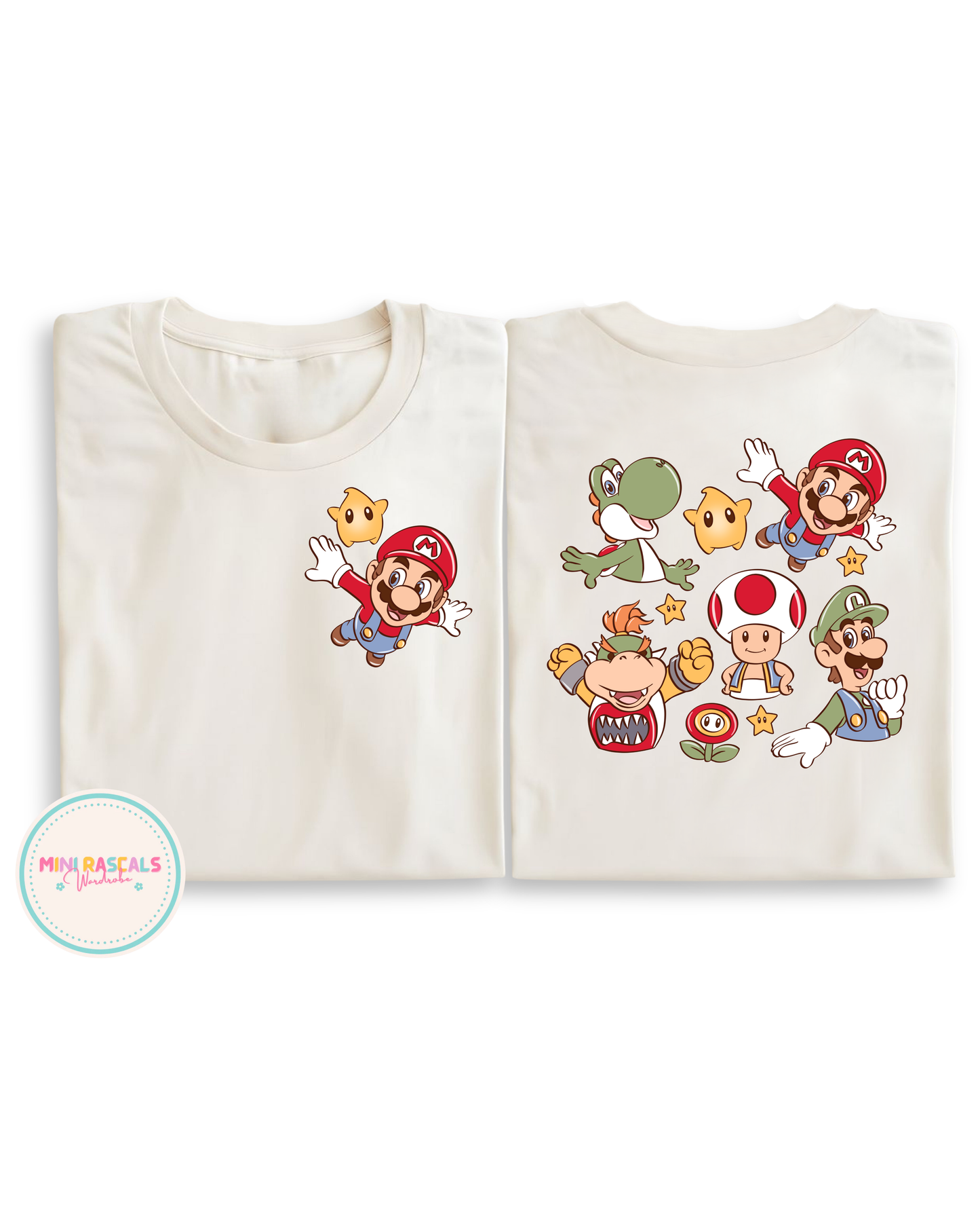 Retro Mario Kart Kids T-Shirt – Gaming Graphic Tee for Boys & Girls | Mini Rascals