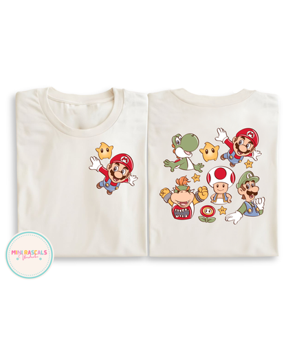 Retro Mario Kart Kids T-Shirt – Gaming Graphic Tee for Boys & Girls | Mini Rascals