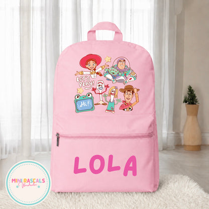 Personalised Toy Story Kids Backpack | Custom Name School Bag | Woody & Buzz Disney | Mini Rascals (Copy)
