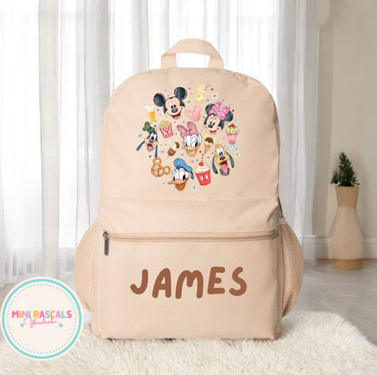Personalised Mickey Mouse & Friends Kids Backpack – Custom Name Disney School Bag | Mini Rascals
